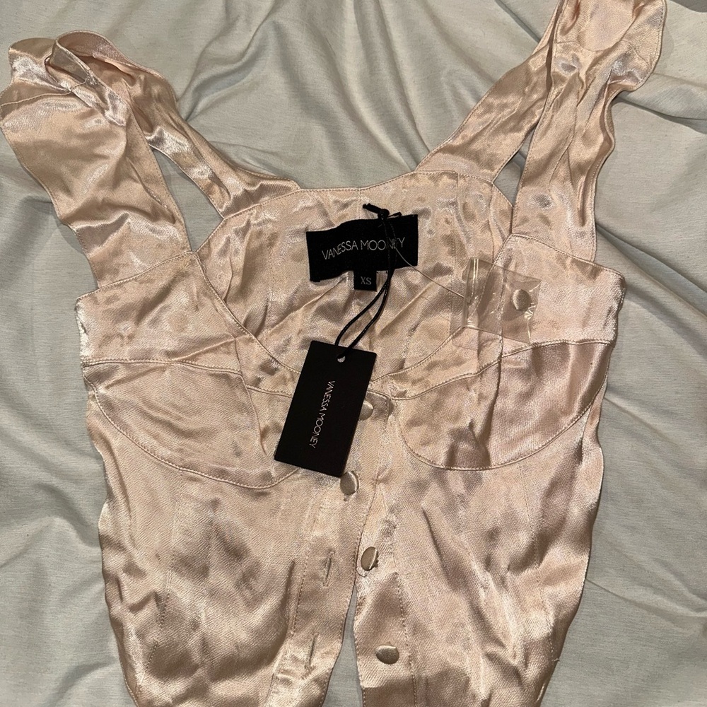 Vanessa Mooney Blush Satin Top
